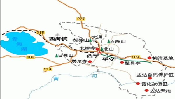 西宁市旅游地图